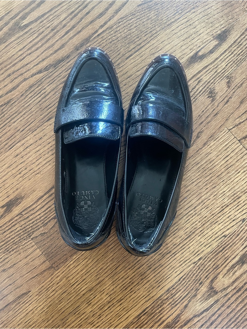 Vince Camuto women’s Black Patent Penny Loafers